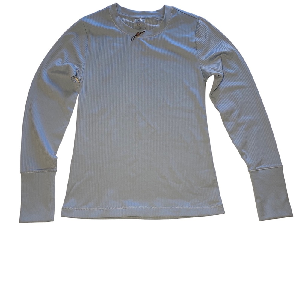 Calia by Carrie Underwood Athletic Long Sleeve Ribbed Top in Light Blue / medium